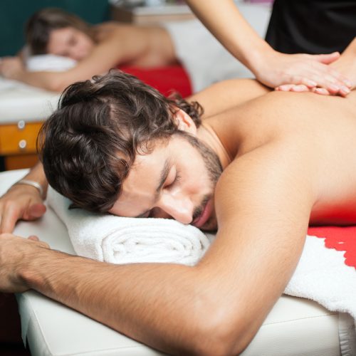 Handsome man having a massage